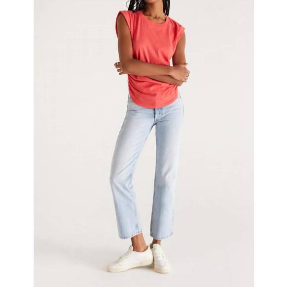 NEW Z SUPPLY lorelei shirred top in mineral red - Picture 4 of 4